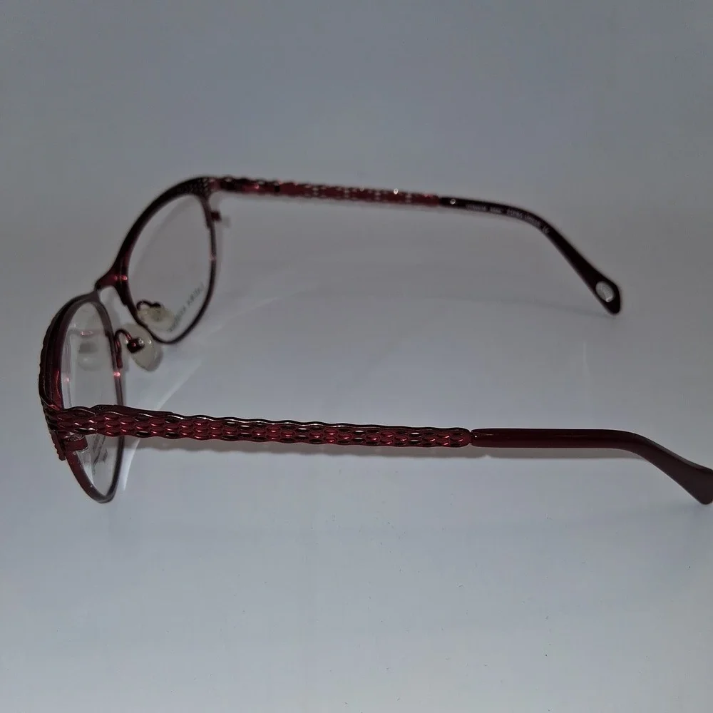 Laura Ashley Eyeglass Frames Women Wine Red Anne Titanium Cat Eye 53-17-135 008